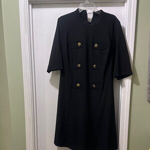 Eloquii Elegant Black Button-Front Dress